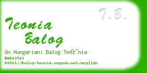 teonia balog business card